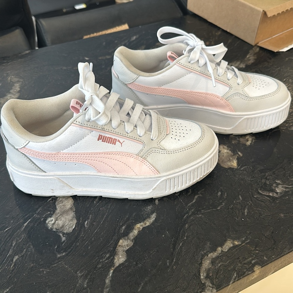 Puma White and Pink Athletic Shoes